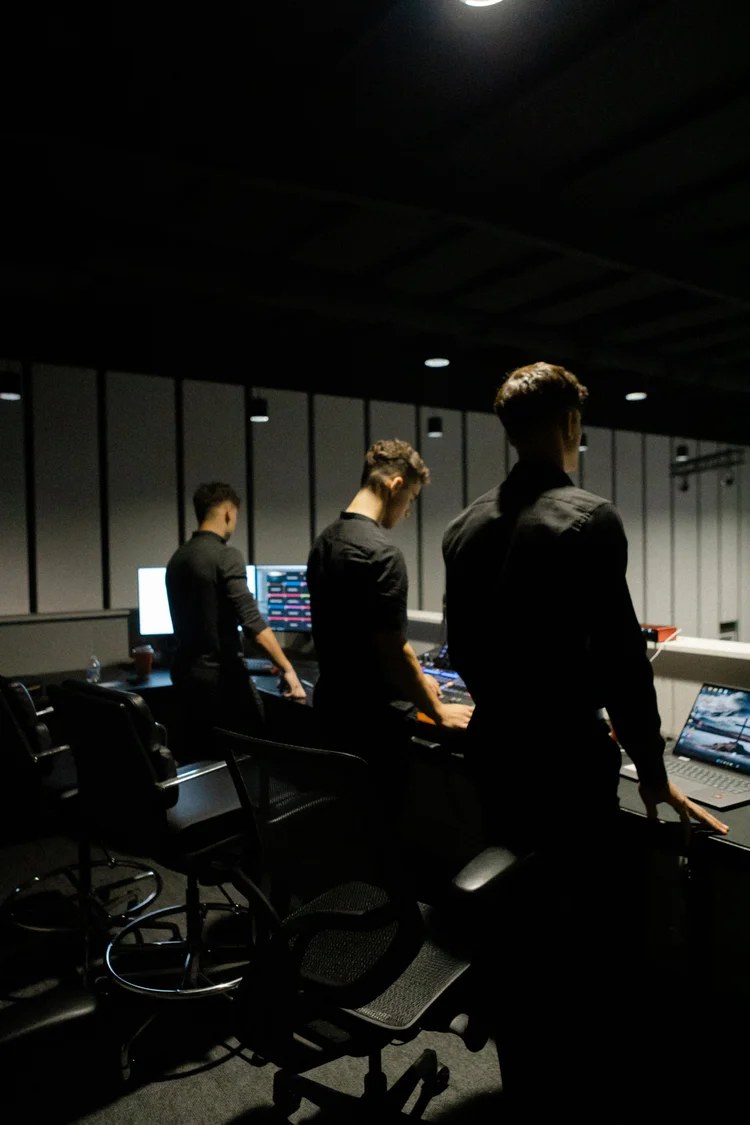 The media team at work